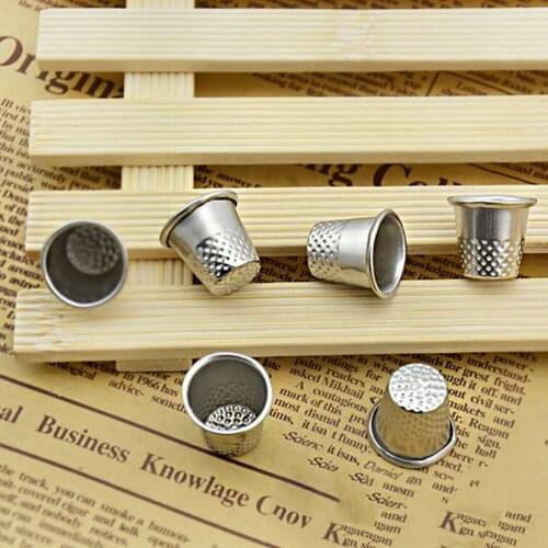 10Pcs/set Metal Finger Thimble Tailor Silver Sewing Grip Shield Protect Sewing Tool Pin Needle Craft Tools Finger Tip Protection