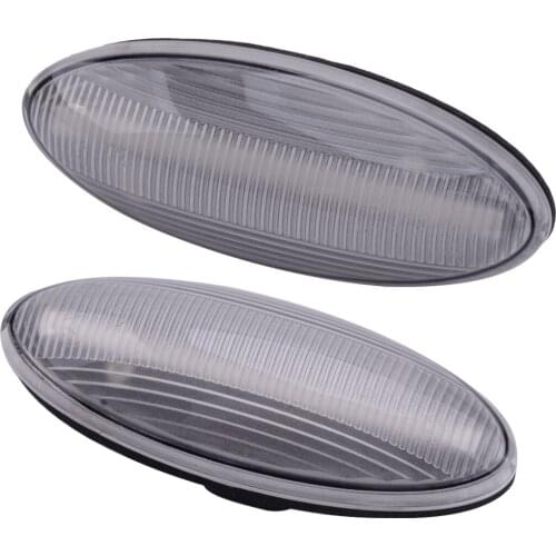 2Pcs/Set 12V DC 2 Pin LED Side Indicator Light Turn Signal Car fit for Toyota Yaris RAV4 AURIS COROLLA Clear Lens