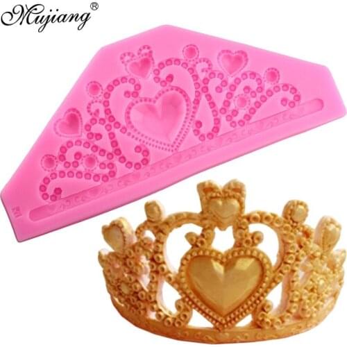 3D Crown Princess Queen Silicone Mold Cupcake Topper Fondant Cake Decorating Tools Cookie Baking Candy Chocolate Gumpaste Mould