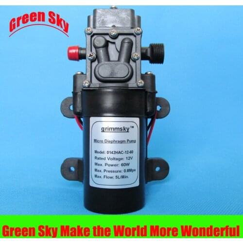 5L/Min DC12V 60W high pressure mini water diaphragm pump