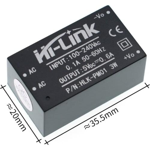 5pcs HLK-PM01 AC-DC 220V to 5V Step-Down Power Supply Module Intelligent Household Switch Power Supply Module