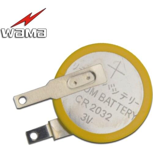 50pcs/lot CR2032 Tabs Solder Foot Soldering Welding Battery Coin Batteries 210mAh 3V Button 2032 Cell Battery Factory