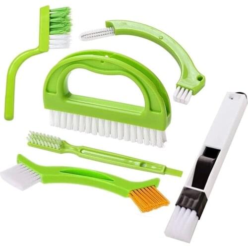 6 in 1 tile joint brush, multifunctional kitchen bathroom cleaning brush, cleaning grouting mold cleaning brush