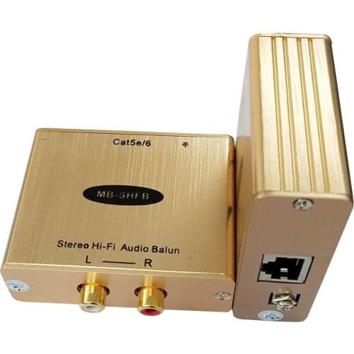 RCA Hi-Fi Audio Adapter AV Audio to RJ45 Converter Stereo Audio Over Extender With Eliminate Noise