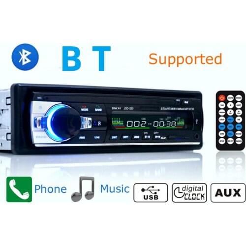 12V 60W Car in Dash Player LCD-VA Screen Music MP3 Player for Car Home Stereo Receiver USB AUX Inputs Bluetooth FM Radio Player