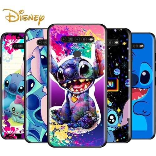 Stitch cartoon cute for LG G8 G8S G8X V30 V35 V40 V50 V60 ThinQ Q60 K40 K50 K51 K61 K71 K92 K62 Soft Black Phone Case
