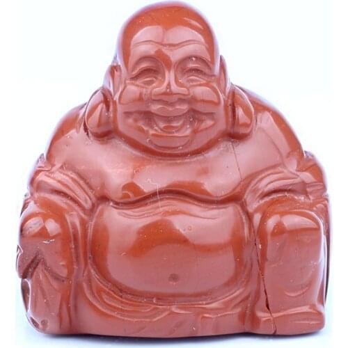 Opalite Laughing Maitreya Buddha Figurine 1.5Inch Crystal Carved Hindu Sculpture Natural Reiki Stone FengShui Office Home Decor