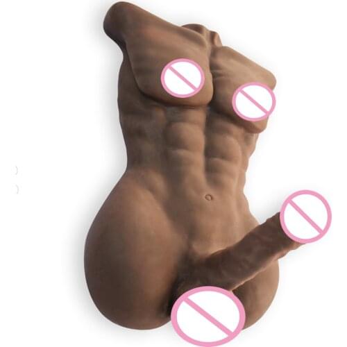 Black Male Full Silicone Sex Doll Gay Sex Products with Big Dildo and Asshole Male Doll for Women or Men