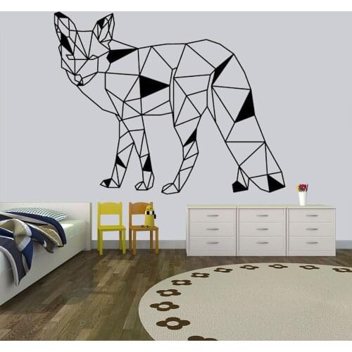 Geometric Animal Art Decal Geometric Fox Wall Decal Nursery Fox Sticker Mural Removable Vinyl Wall Sticker for Kids Decor HY892