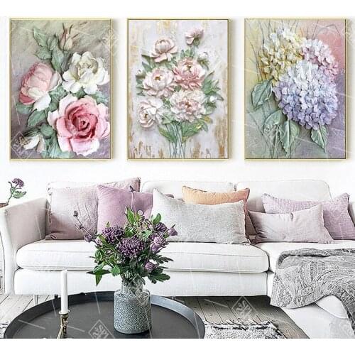Canvas Art Flower Posters And Prints Nordic Scandinavian Decor Painting Abstract Wall Art Pictures For Living Room Decoration