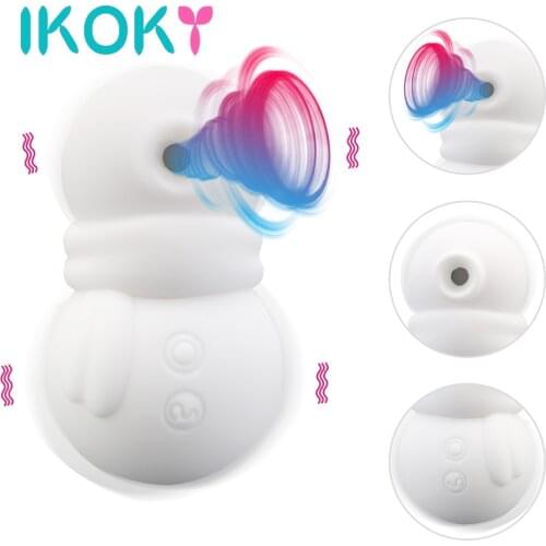 IKOKY Snowman Clit Sucker Vibrator Female Masturbation Tongue Vibrating G-spot Stimulation 10 Modes Clitoris Nipple Sucking