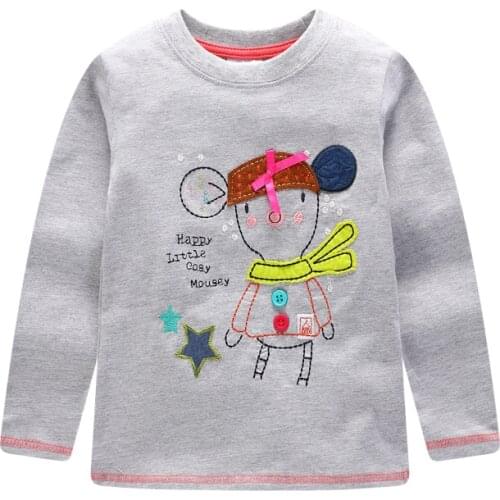 Jumpingbaby 2020 Girls T shirt Tops Baby Girl Clothes koszulka T-shirt tshirts Vetement Enfant Fill Striped shirt Roupa Menina