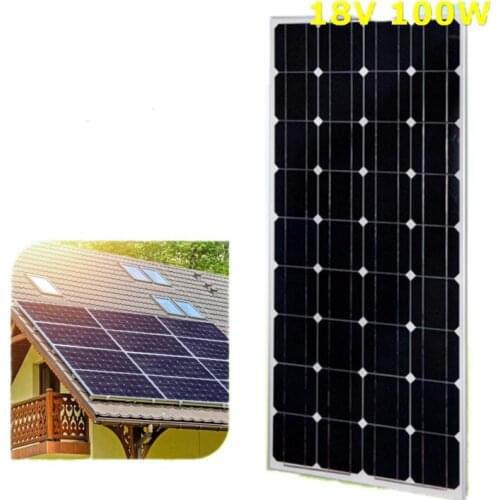 100W Solar Panel Monocrystalline Cell For 12V Battery Power Charger Home Solar Module System Charger RU EU US Stock