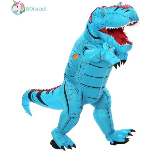 Purim T-Rex trex Dinosaur Inflatable blow up Costume for Children Adult Women Men Halloween Cosplay Jumpsuit Movie Funny Dress