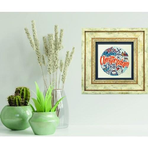 Stone Table Wall Decor Amsterdam Themed (25*25) (hol-028)