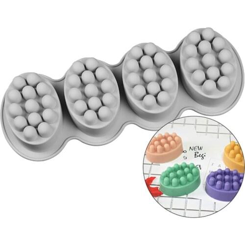 New Silicone Soap MoldSilicone Cake Mold Massage Soap Mold With Single-hole Soapmaking For Christmas gift Soap Mould