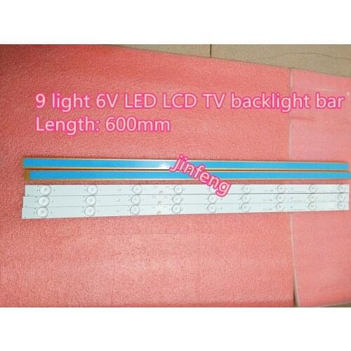 100% NEW9 light 6V LED backlight strip 32 inch general 9 lamp 6V LCD TV lens lamp bar can cut lamp bead