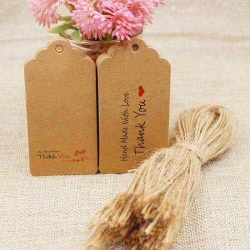 2017 new two design thank you gift tag Scallop diy handmade especially for you wedding note products tag 100pcs+100hemp string