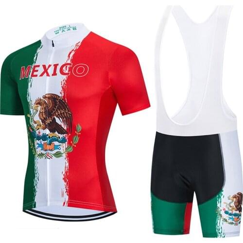2022 New i2022 Team Mexico Cycling Jersey 9D Gel Set MTB Bicycle Clothing Bike Clothes Wear Ropa Ciclismo Mens Short Maillot C