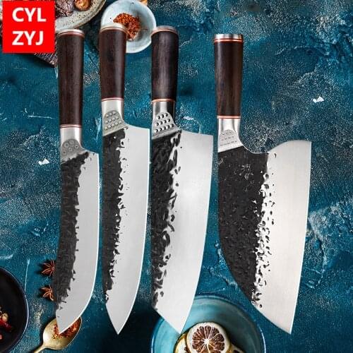 Hunting Butcher Knife Meat Cleaver Set Handmade Forged Boning Knife Serbian Chef Knife Stainless Steel Kitchen Knife Fish Knife