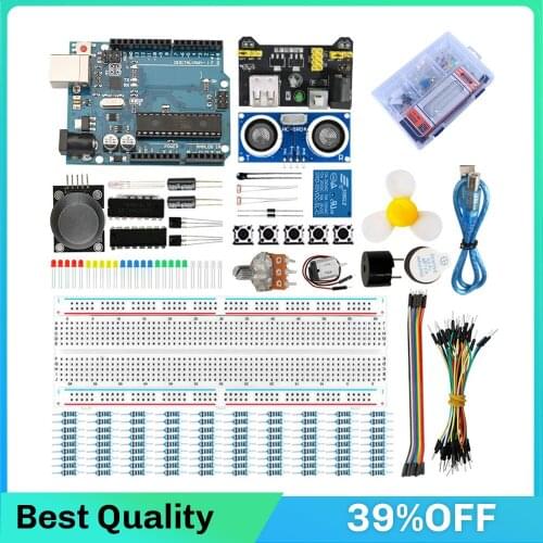 Super Starter Kit for Arduino UNO R3 - 830 Breadboard / 5V Relay / RGB LED / jumper Wire with Plastic Box