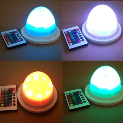 10PCS FAST Free Shipping Super Bright cordless rgb 16 colors change remote control battery led lamp