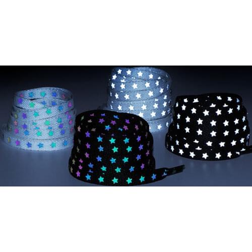 Luminous Shoelaces 2020 Fashion Star Fluorescent Canvas Shoe Shoelace Unisex Casual Streetwear Casual Sneakers Shoe Lace String