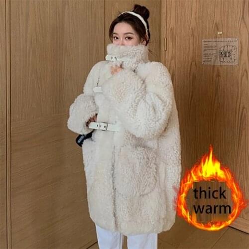 HStar Women 2020 Casual solid Thick Warm outwear Long Faux Lamb Fur Jacket Loose Winter Coat Women Black Fur coat