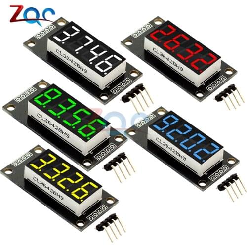 0.36 Inch TM1637 7 Segments 4-Digit LED Display Tube Module Board for Arduino 51/AVR/STM32 5 Color Available