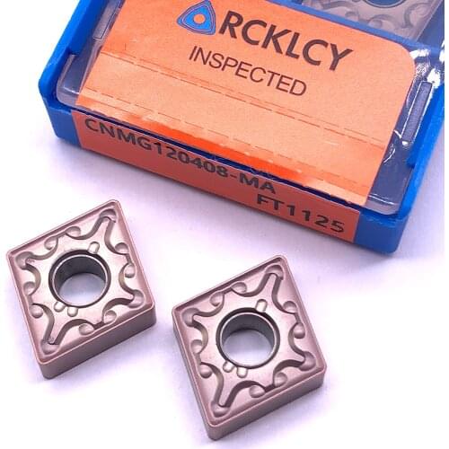 10pcs RCKLCY CNMG120408 MA FT1125 External Turning Tool Carbide Insert For Stainless Steel