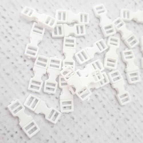 100sets White Color Plastic Tiny Mini Belt Buckles Sewing DIY Patchwork Doll Clothes Adjustable Buttons Accessories