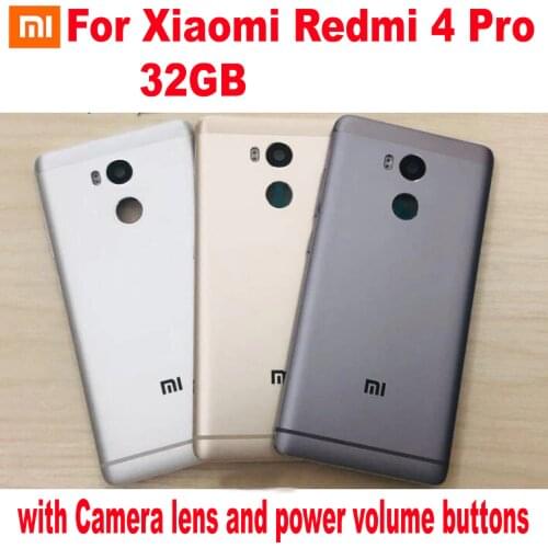 100% Original NEW Battery Back Cover For Xiaomi Redmi 4 Pro Prime 32GB Housing Door Rear Case + Power Volume Buttons+Camera Lens