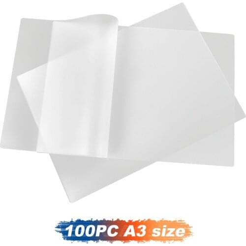 100PC A3 DTF PET Film digital inkjet printing film transparent Double Sided Adhesive Film transfer DTF Film printing
