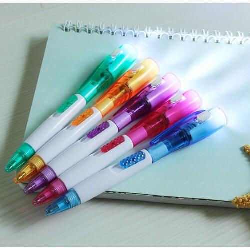 24pcs creative stationery, cute and unique, with led lights and flashlights, multifunctional ballpoint pen students