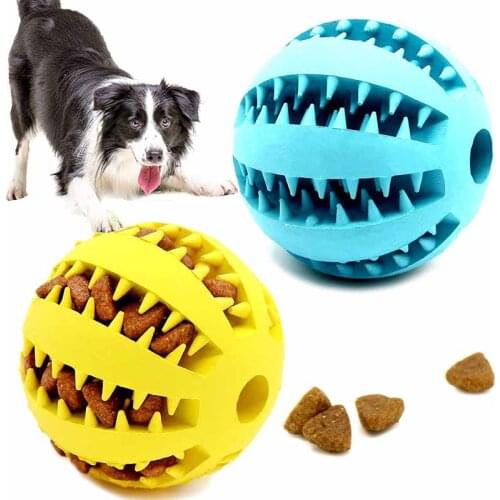 5cm Natural Rubber Pet Dog Toys Dog Chew Toys Tooth Cleaning Treat Ball Extra-tough Interactive Elasticity Ball for Pet Products