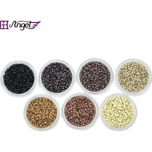 5000pcs 2.5mm micro Nano beads/rings/links Ringlets for Pre Bonded Nano Tip Tipped nano micro bead extensions /7 colors,5 jar