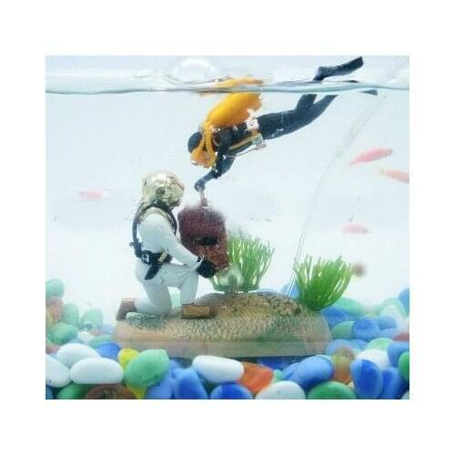 Aquarium Eco Aquarium Landscaping Decoration Connect Oxygen Booster Pump Pneumatic Jewelry New Two People Treasure Hunt