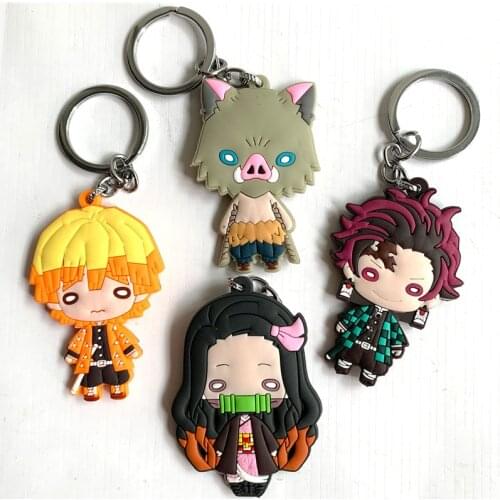 Anime Demon Slayer Kimetsu No Yaiba Key Chain Kamado Tanjirou Kamado Nezuko Agatsuma Zenitsu Hashibira Inosuke Itabag Keychain