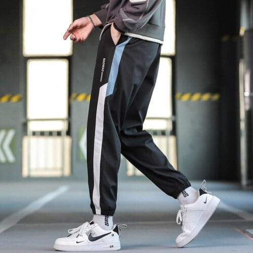 Autumn new style corset closure loose straight tube mens Harem Pants fall feeling father pants men