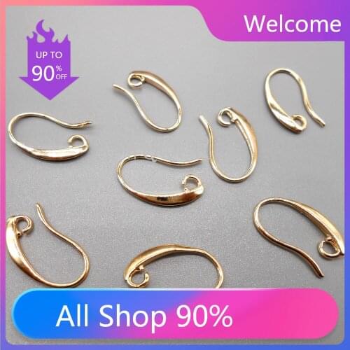 Fast Shipping 100PCS 925 Sterling Silver/Rose Gold Smooth Surface Hook Earrings DIY Jewelry Finding Accessories Girl Handmade