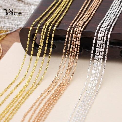 BoYuTe (90-95 Meters/Lot) 1MM 1.5MM Bead Chain Materials Factory Supply Handmade Diy Brass Chains Jewelry Accessories