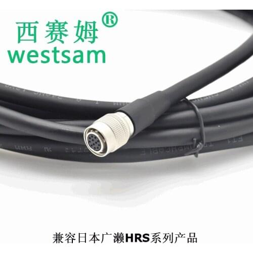 HRS Hirose quick connector M12 male and female connector HR10A-10P-12S with wire aviation plug