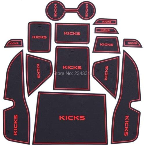 For Nissan Kicks 2017 2018 Car Gate Slot Pad Non-slip Water Coaster Cup Mats Anti Slip Door Groove Mat Interior Car Accessories