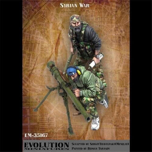 2pcs Missile Soldiers Resin Figure 1/35 Scale Model Kit Assembly Model Figure Resin Kit Colorless Self-Assembled Toy