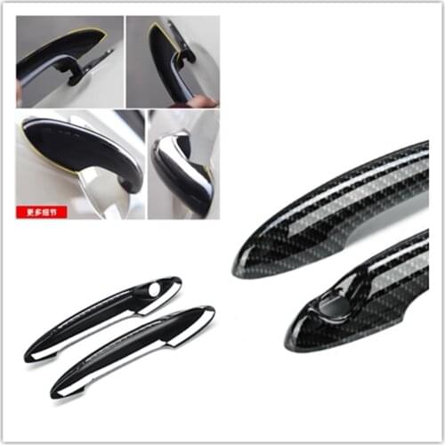 Gloss Black Carbon Fiber Car Door Handle Cover For BMW MINI Cooper S R50 R52 R53 R55 R56 R57 R58 R59 R61 Car Handle Covers