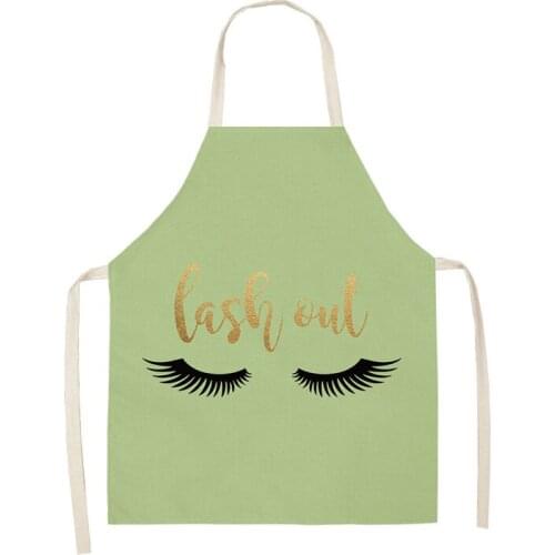 Eyelashe Pattern Cleaning Colorful Aprons Home Cooking Kitchen Apron Cook Wear Cotton Linen Adult Bibs Farmhouse Decor Kitchen