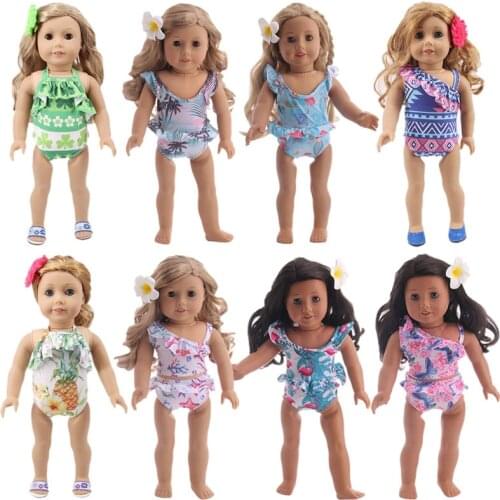 Doll Clothes Mermaid Unicorn Flamingo Swimsuit Bathing Swimwear For 18 Inch American&43 Cm Baby New Born Girl`s Toy Generation