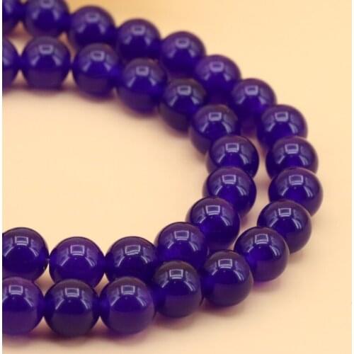 Best selling Purple chalcedony round shape 8mm loose beads DIY stone women jewelry making design ornaments wholesale 15"