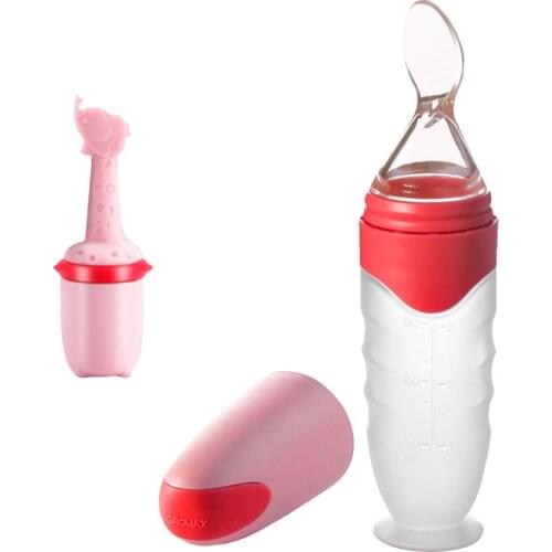 Baby Feeding Spoon Silicone Feeding Spoon Baby Food Supplement Tableware Reassuring Edible Silicone Material Baby Spoon