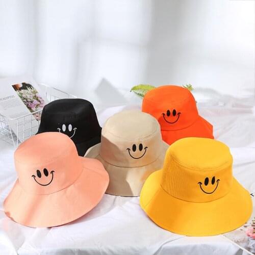 Maikun Smiley Fisherman Hat Female Outing Sunscreen Sun Visor Big Brim Show Face Small Casual Hat